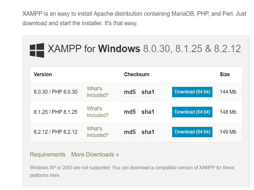 Download Xampp