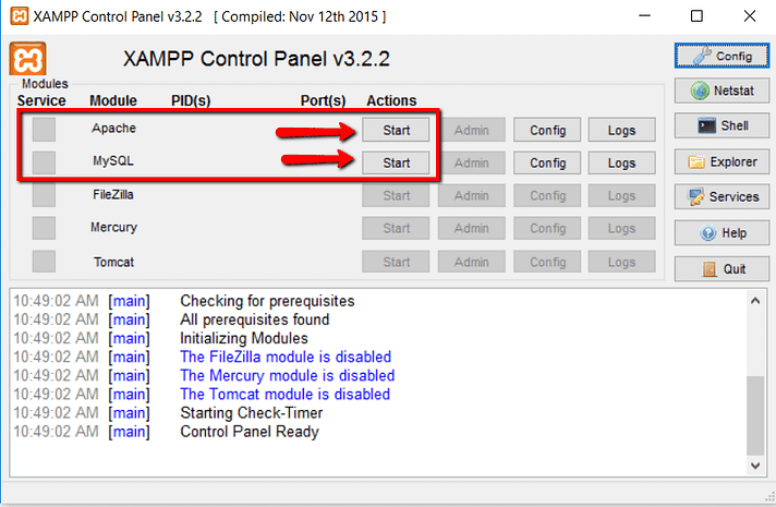 Setup Xampp